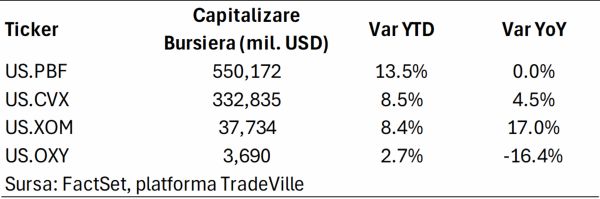 TradeVille: Sectorul energiei din SUA - venituri susţinute de rafinare şi servicii petroliere